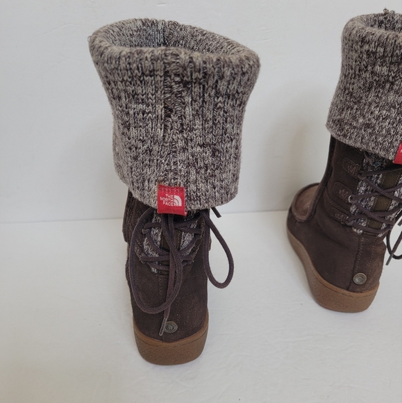 The North Face Sweater Boots Brown Suede Winter Size 7.5 - Picture 7 of 9